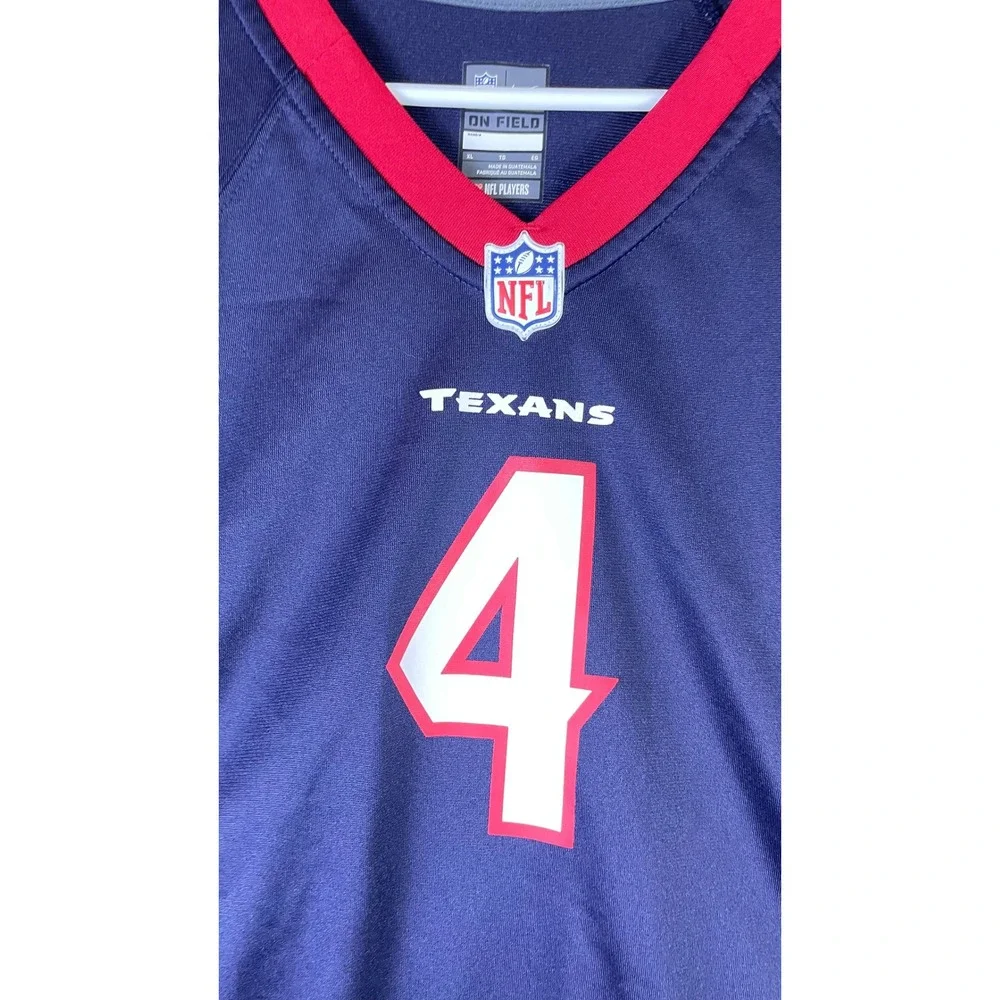 Nike Houston Texans Jersey Kids XL Blue Excellent Deshaun Watson 4 NFL Football